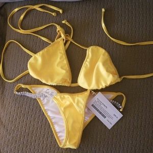 Scrunch Butterfly Yellow Bikini Competition Suit